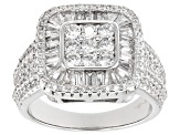 White Cubic Zirconia Rhodium Over Sterling Silver Ring 3.14ctw