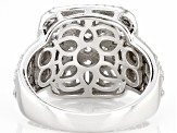 White Cubic Zirconia Rhodium Over Sterling Silver Ring 3.14ctw