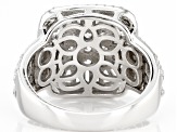 White Cubic Zirconia Rhodium Over Sterling Silver Ring 3.14ctw