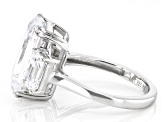 White Cubic Zirconia Platinum Over Sterling Silver Ring 15.66ctw