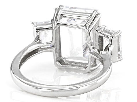 White Cubic Zirconia Platinum Over Sterling Silver Ring 15.66ctw