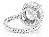 White Cubic Zirconia Platinum Over Sterling Silver Ring 17.92ctw
