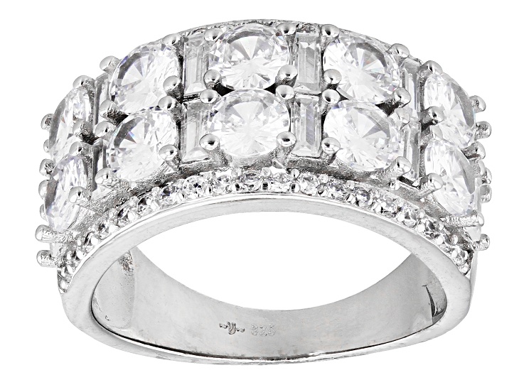 【関税込み】Slot Ring Core in Silver-Tone Rhodium White Cubic Zirconia Rhodium Over Sterling Silver Ring 1.05