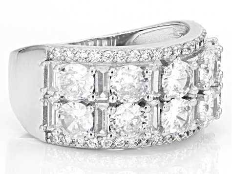 【関税込み】Slot Ring Core in Silver-Tone Rhodium White Cubic Zirconia Rhodium Over Sterling Silver Ring 5.33
