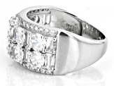 White Cubic Zirconia Rhodium Over Sterling Silver Ring 5.33ctw