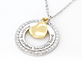 White Cubic Zirconia Rhodium And 18k Yellow Gold Over Sterling Silver Pendant With Chain 0.81ctw