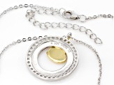 White Cubic Zirconia Rhodium And 18k Yellow Gold Over Sterling Silver Pendant With Chain 0.81ctw