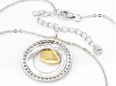 White Cubic Zirconia Rhodium & 18k Yellow Gold Over Silver "Always My Nana" Pendant With Chain