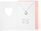 White Cubic Zirconia Rhodium & 18k Yellow Gold Over Silver "Always My Nana" Pendant With Chain