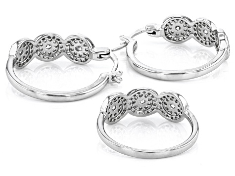 White Cubic Zirconia Rhodium Over Sterling Silver Earrings And Ring Set 1.99ctw