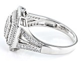 White Cubic Zirconia Rhodium Over Sterling Silver Ring 0.97ctw