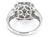 White Cubic Zirconia Rhodium Over Sterling Silver Ring 0.97ctw