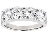 White Cubic Zirconia Rhodium Over Sterling Silver Ring 5.72ctw