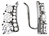 White Cubic Zirconia Black Rhodium Over Sterling Silver Earrings 5.10ctw