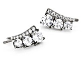White Cubic Zirconia Black Rhodium Over Sterling Silver Earrings 5.10ctw