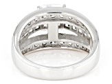 White Diamond Simulant Platinum Over Sterling Silver Ring 3.82ctw