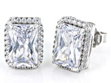 White Cubic Zirconia Rhodium Over Sterling Silver Earrings 17.04ctw