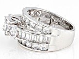 White Cubic Zirconia Rhodium Over Sterling Silver Ring 4.72ctw