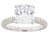 White Cubic Zirconia Platinum Over Sterling Silver Ring 3.99ctw