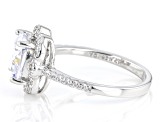White Cubic Zirconia Rhodium Over Sterling Silver Ring 4.37ctw