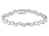 White Cubic Zirconia Rhodium Over Sterling Silver Tennis Bracelet 22.86ctw