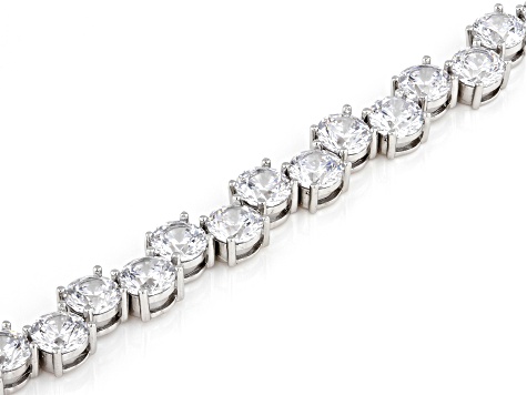 White Cubic Zirconia Rhodium Over Sterling Silver Tennis Bracelet 22.86ctw
