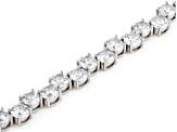 White Cubic Zirconia Rhodium Over Sterling Silver Tennis Bracelet 22.86ctw