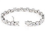 White Cubic Zirconia Rhodium Over Sterling Silver Tennis Bracelet 22.86ctw