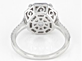 White Cubic Zirconia Rhodium Over Sterling Silver Octagon Asscher Cut Ring 7.11ctw