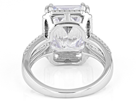 White Cubic Zirconia Rhodium Over Sterling Silver Ring 13.80ctw