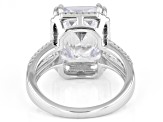 White Cubic Zirconia Rhodium Over Sterling Silver Ring 13.80ctw