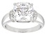 White Cubic Zirconia Rhodium Over Sterling Silver 100 Facet Cut Ring 4.69ctw