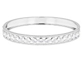 White Cubic Zirconia Rhodium Over Sterling Silver Bangle 5.16ctw