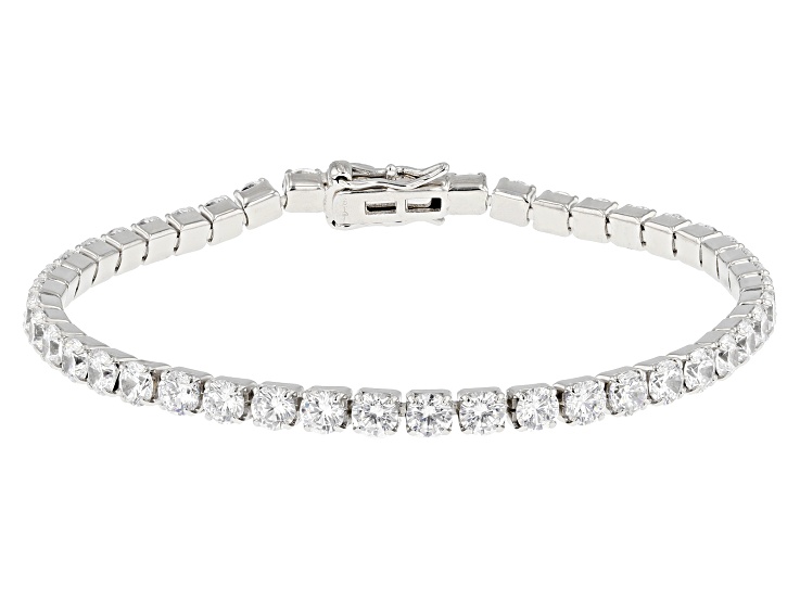 White Cubic Zirconia Rhodium Over Sterling Silver Tennis Bracelet 13.85ctw