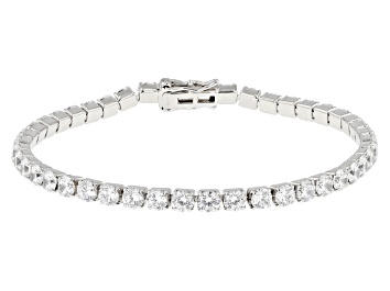 Picture of White Cubic Zirconia Rhodium Over Sterling Silver Tennis Bracelet 13.85ctw