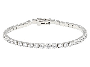 White Cubic Zirconia Rhodium Over Sterling Silver Tennis Bracelet 13.85ctw