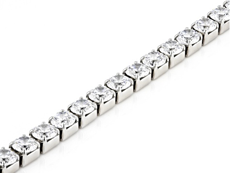 White Cubic Zirconia Rhodium Over Sterling Silver Tennis Bracelet 13.85ctw