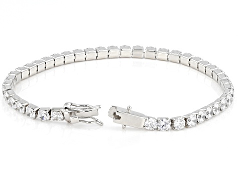 White Cubic Zirconia Rhodium Over Sterling Silver Tennis Bracelet 13.85ctw