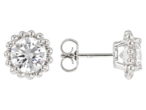 White Cubic Zirconia Platinum Over Sterling Silver Earrings 3.00ctw