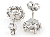 White Cubic Zirconia Platinum Over Sterling Silver Earrings 3.00ctw