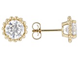 White Cubic Zirconia 18k Yellow Gold Over Sterling Silver Earrings 3.00ctw