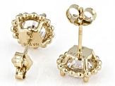 White Cubic Zirconia 18k Yellow Gold Over Sterling Silver Earrings 3.00ctw