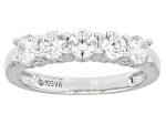 White Cubic Zirconia Platinum Over Sterling Silver Ring 1.25ctw