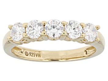 Picture of White Cubic Zirconia 18k Yellow Gold Over Sterling Silver Ring 1.25ctw