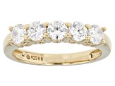 White Cubic Zirconia 18k Yellow Gold Over Sterling Silver Ring 1.25ctw