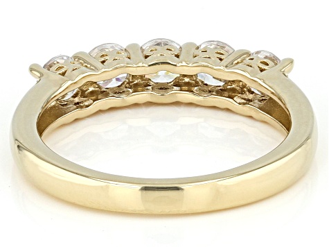 White Cubic Zirconia 18k Yellow Gold Over Sterling Silver Ring 1.25ctw