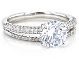 White Cubic Zirconia Rhodium Over Sterling Silver Ring Set 4.27ctw