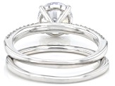 White Cubic Zirconia Rhodium Over Sterling Silver Ring Set 4.27ctw