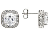 White Cubic Zirconia Platinum Over Sterling Silver Earrings 9.73ctw