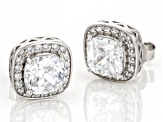 White Cubic Zirconia Platinum Over Sterling Silver Earrings 9.73ctw